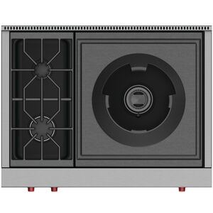 Wolf 36 in. Natural Gas Cooktop with 3 Sealed Burners - Stainless Steel, , hires