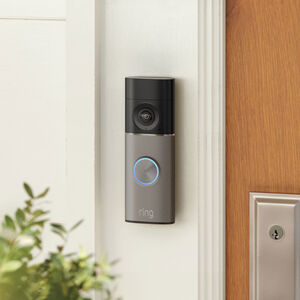 Ring - Battery Doorbell Pro (newest model) Retinal 4K with wide-angle video, up to 10x Zoom, Night Vision, and Ultra Battery Pk - Deep Silver, , hires