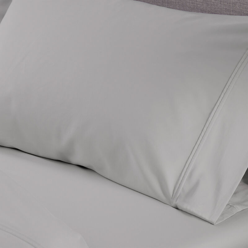 BEDGEAR Basic Queen Size Sheet Set (Ideal for Adj. Bases) - Light Grey, , hires