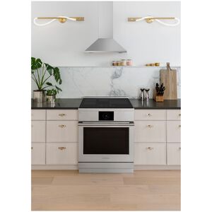 Monogram 30 in. Smart Convertible Chimney Style Range Hood with 4 Speed Settings & 1 LED Light - Stainless Steel, , hires