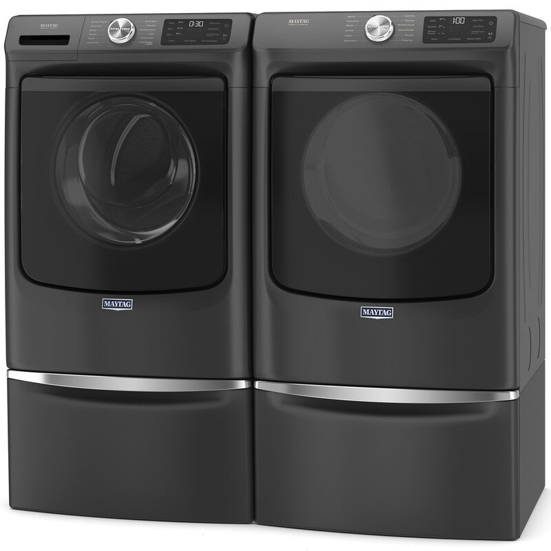 Maytag 27 in. 7.3 cu. ft. Stackable Electric Dryer with Extra Power, Sanitize, Steam & Quick Dry Cycle - Volcano Black, , hires