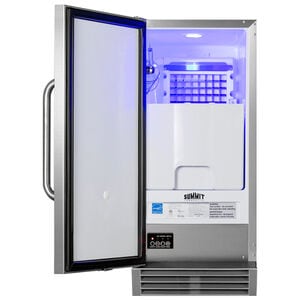 Summit 15 in. Built-In Undercounter Outdoor Commercial-Use Ice Maker with 25 lb. Ice Storage, Auto-Defrost & Digital Control - Stainless Steel, , hires