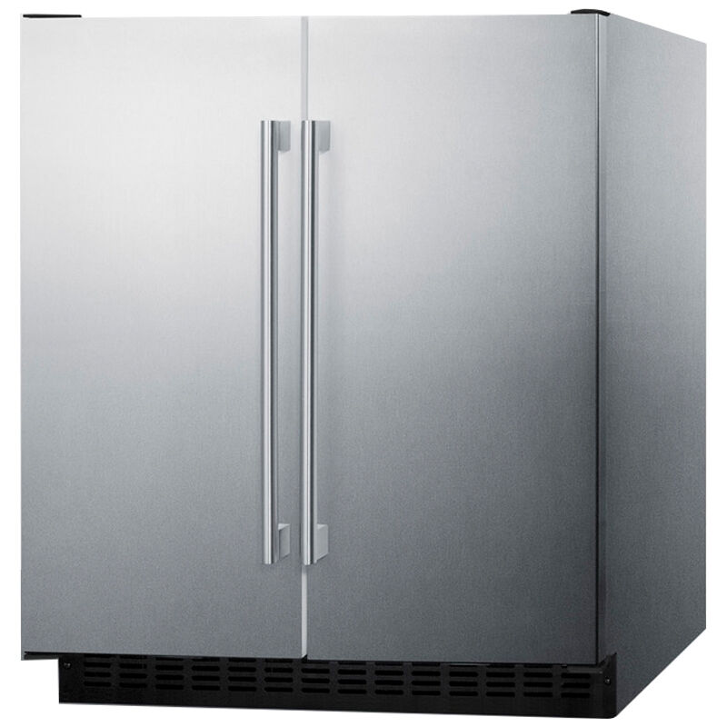 Summit 30 in. 5.4 cu. ft. Mini Fridge with Freezer Compartment - Stainless  Steel