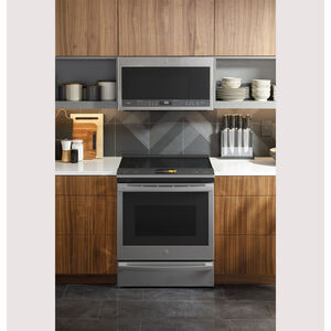 GE Profile 30 in. 5.3 cu. ft. Smart Air Fry True European Convection Slide-In Electric Range with 5 Induction Burners - Stainless Steel, , hires
