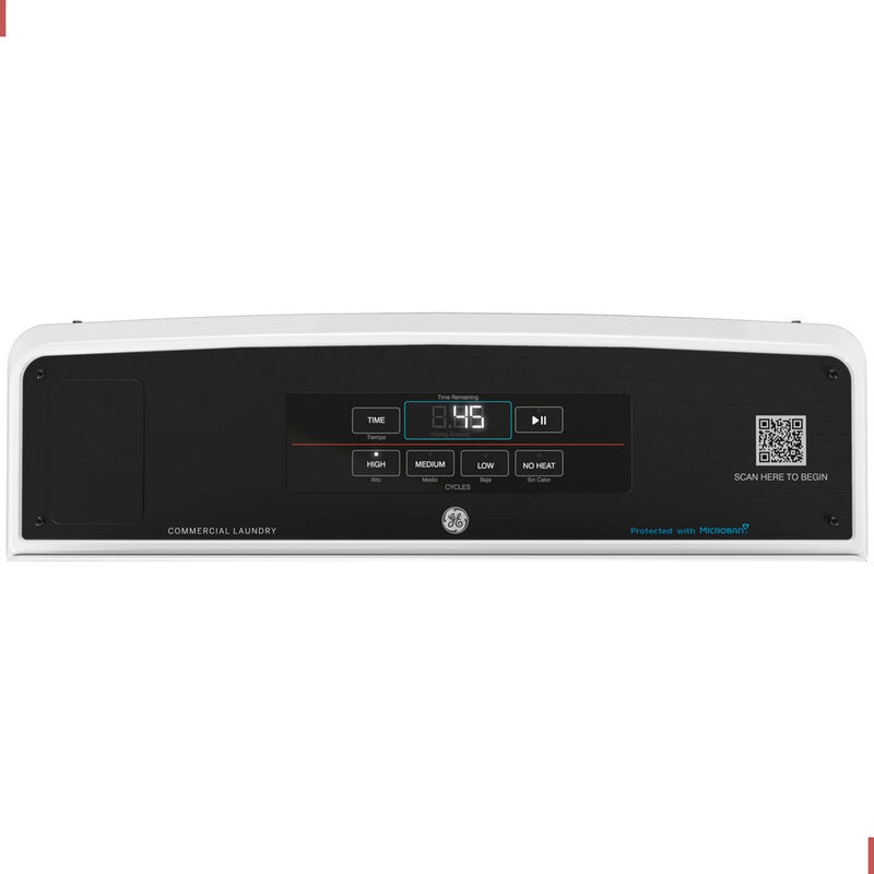 GE 27 in. 7.4 cu. ft. Smart Commercial Electric Dryer with Sensor Dry & Built-In App Payment System - White, , hires