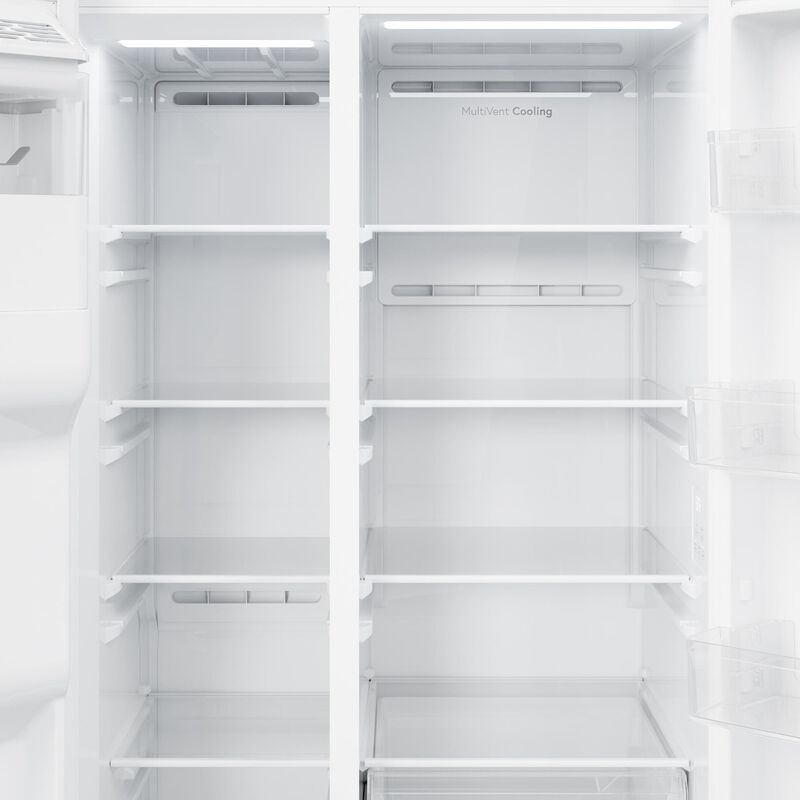 GE 36 in. 27.9 cu. ft. Side-by-Side Refrigerator with Ice & Water Dispenser - White, White, hires