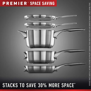 Calphalon Premier Space Saving Stainless Steel 10-Piece Set, , hires