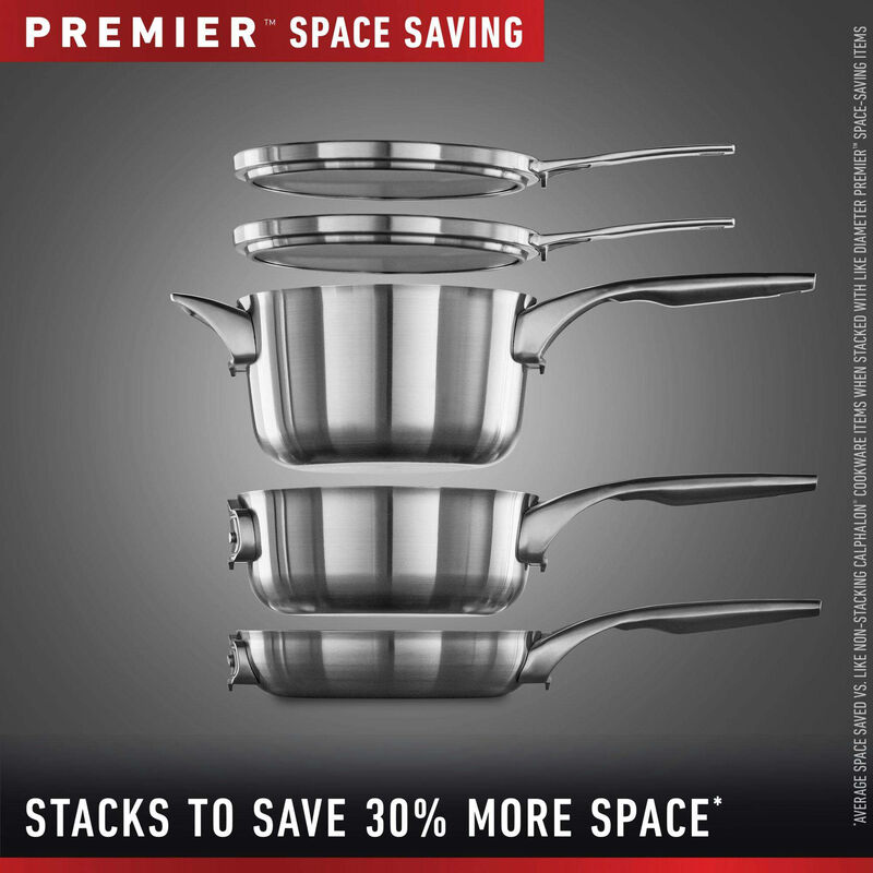 Calphalon Premier Space Saving Stainless Steel 10-Piece Set, , hires