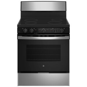 GE 30 in. 5.0 cu. ft. Electric Range with 4 Radiant Burners - Stainless Steel, , hires