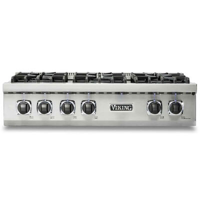 Viking 5 Series 36 in. Natural Gas Rangetop with 6 Sealed Burners - Stainless Steel | VRT5366BSS