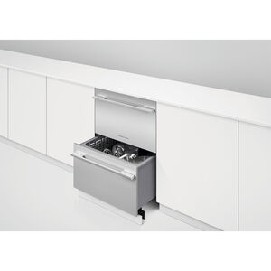 Fisher & Paykel Series 9 24 in. Smart Double Drawer with Top Control & 43 dBa Sound Level - Custom Panel Ready, , hires