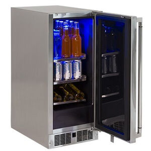Lynx Professional Series 15 in. 2.7 cu. ft. Built-In Outdoor Beverage Center with Adjustable Shelves & Digital Control Right Hinged - Stainless Steel, , hires