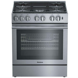Blomberg 30 in. 5.7 cu. ft. Standard Convection Slide-In Dual Fuel Range with 5 Sealed Burners - Stainless Steel, , hires