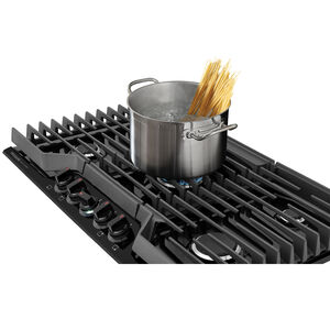 Frigidaire Gallery 36 in. 5-Burner Natural Gas Cooktop with Simmer Burner & Power Burner - Black, Black, hires