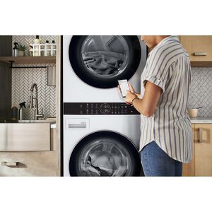 LG 27 in. WashTower with 4.5 cu. ft. Washer with 6 Wash Programs & 7.4 cu. ft. Gas Dryer with 6 Dryer Programs, Sensor Dry & Wrinkle Care - White, White, hires
