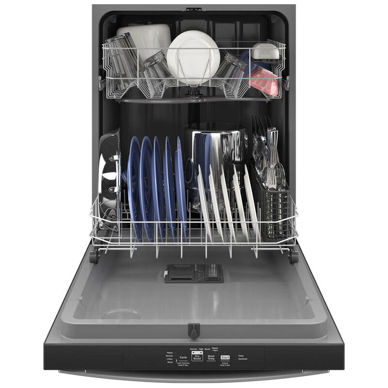 GE 24 in. Top Control Flush-Mount Dishwasher with 55 dBA Sound Level & Dry Boost - Fingerprint Resistant Stainless Steel, , hires
