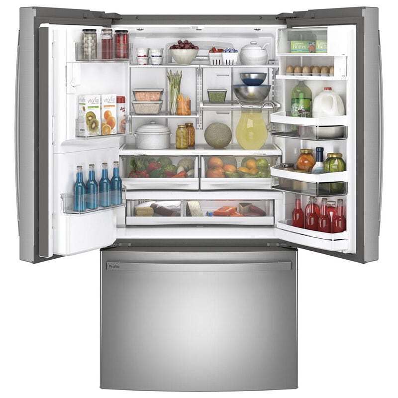 GE Profile 36 in. 22.1 cu. ft. Built-In Counter Depth French Door Refrigerator with Ice & Water Dispenser - Fingerprint Resistant Stainless, Fingerprint Resistant Stainless, hires