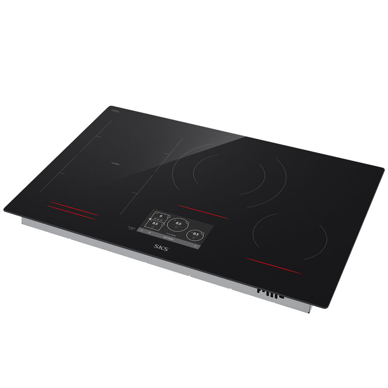 SKS 30 in. 4-Burner Smart Induction Cooktop with Simmer Burner & Power Burner - Black, , hires