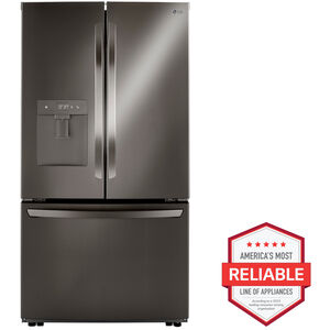 LG 36 in. 29.0 cu. ft. French Door Refrigerator with External Water Dispenser - Black Stainless Steel, Black Stainless Steel, hires
