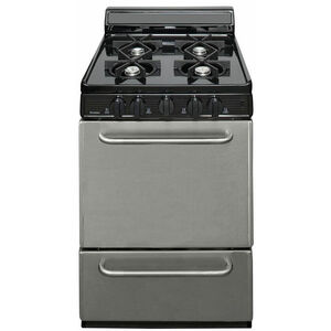 Premier 24 in. 3.0 cu. ft. Oven Freestanding Gas Range with 4 Open Burners - Stainless Steel, , hires