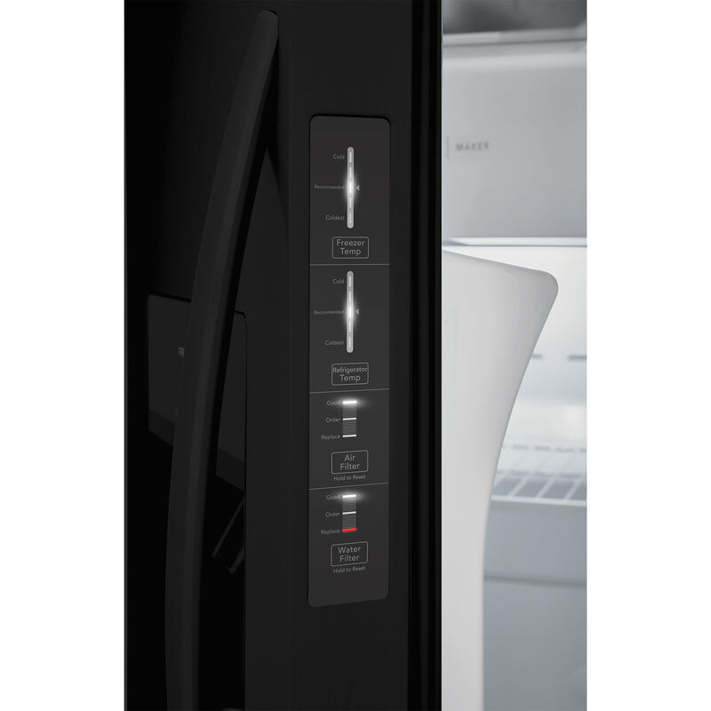 Frigidaire 36 in. 25.6 cu. ft. Side by Side Refrigerator with Ice & Water Dispenser - Black, Black, hires