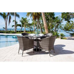 Pelican Reef Spectrum 5-Piece Woven Armchair Dining Set with Cushions - Gray, , hires