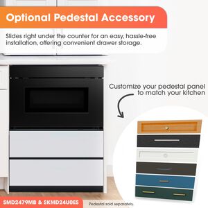 Sharp 24 in. 1.2 cu. ft. 950W Smart Drawer Microwave with Sensor Cooking - Black, , hires