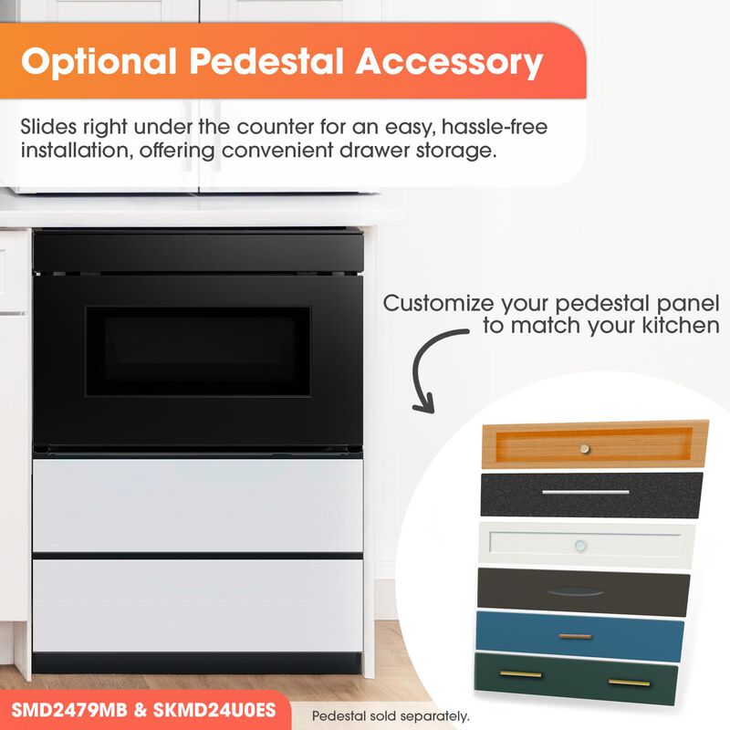 Sharp 24 in. 1.2 cu. ft. 950W Smart Drawer Microwave with Sensor Cooking - Black, , hires