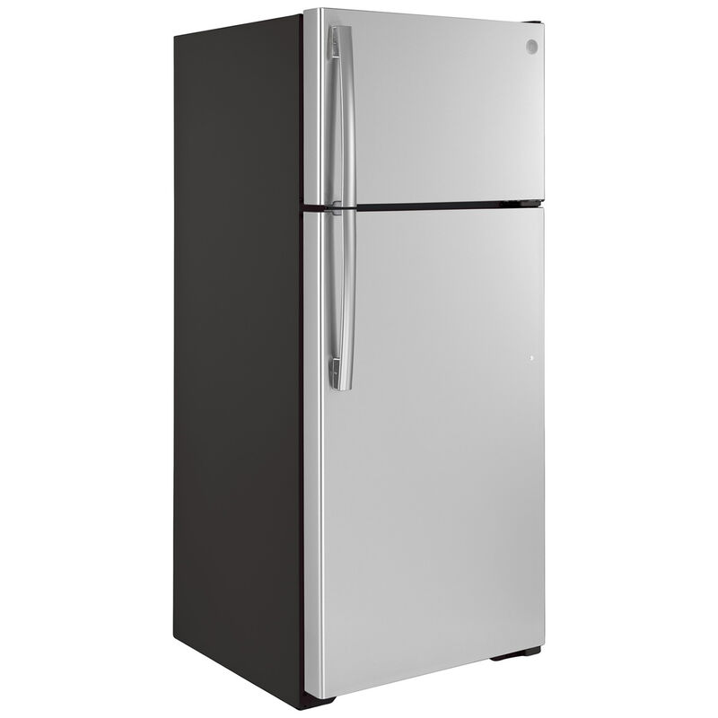 GE 28 in. 17.5 cu. ft. Top Freezer Refrigerator with Ice Maker - Stainless Steel, Stainless Steel, hires