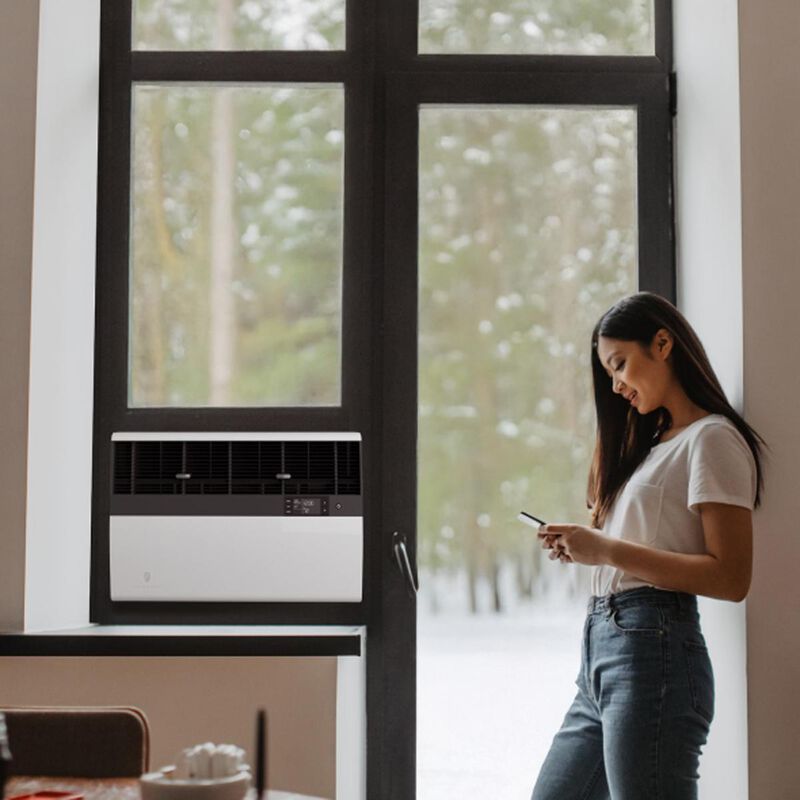 Friedrich Kuhl Inverter Series 12,600 BTU 230V Smart Window/Wall Air Conditioner with Heat Pump, 3 Fan Speeds, Remote Control - Cool Grey, , hires