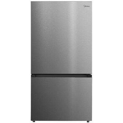 Midea 33 in. 22.8 cu. ft. Smart Counter Depth Bottom Freezer Refrigerator with Ice Maker - Stainless Steel | MRB23D5AST