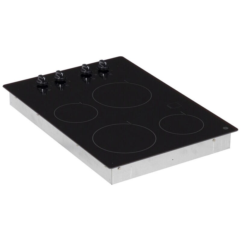 GE 30 in. 4-Burner Electric Cooktop with Simmer Burner & Power Burner - Black, , hires