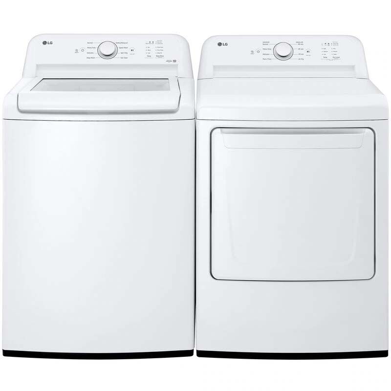 LG 27 in. 7.3 cu. ft. Gas Dryer with FlowSense Duct Clogging Indicator, LoDecibel Quiet Operation & Sensor Dry - White, White, hires