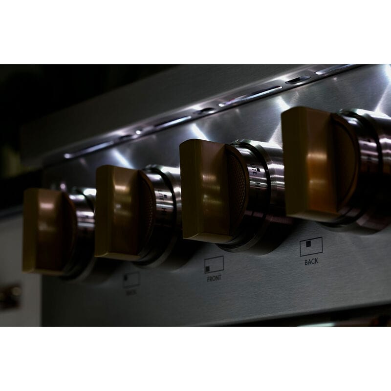 Monogram Statement Series 36 in. 6.2 cu. ft. Smart Standard Convection Gas Range with 4 Sealed Burners & Griddle - Stainless Steel, , hires