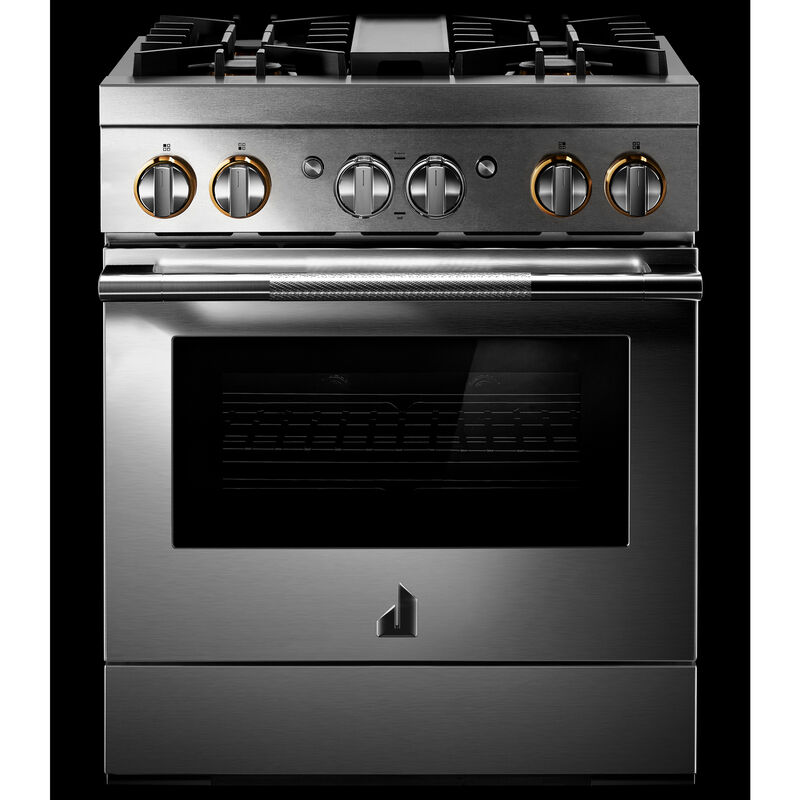 JennAir Rise Series 30 in. 4.1 cu. ft. Smart Convection Oven Freestanding Dual Fuel Range with 4 Sealed Burners - Stainless Steel, , hires