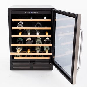 Avanti 24 in. Undercounter Wine Cooler with Wood Racks, Single Temperature Zone & 50 Bottle Capacity - Stainless Steel, , hires