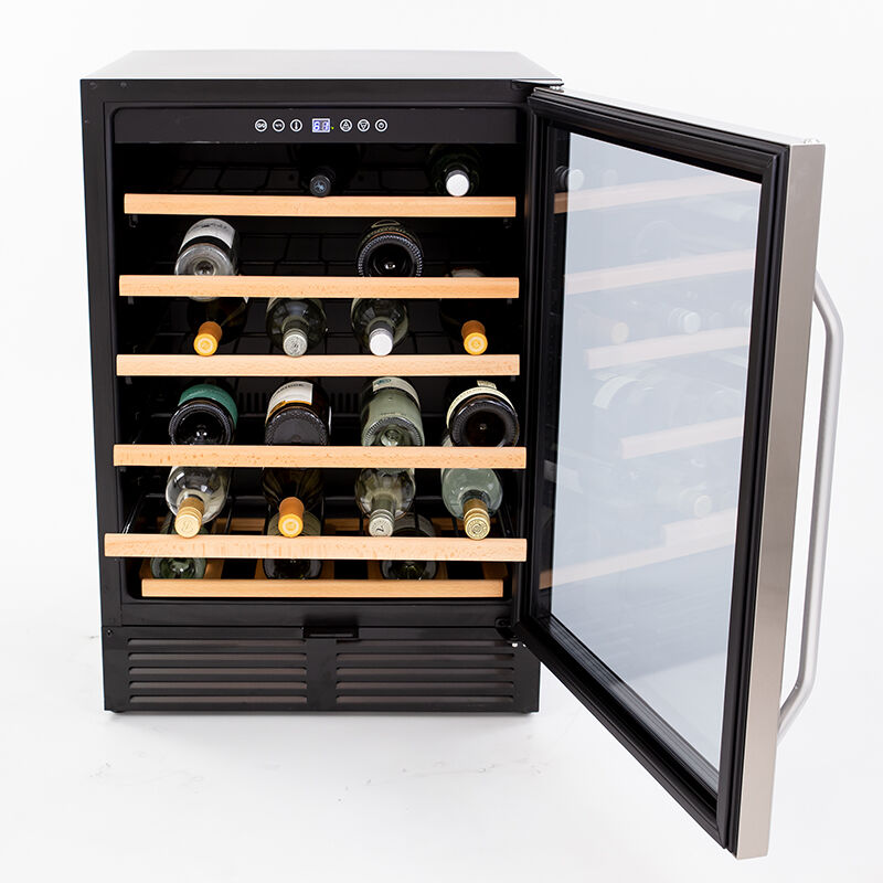 Avanti 24 in. Undercounter Wine Cooler with Wood Racks, Single Temperature Zone & 50 Bottle Capacity - Stainless Steel, , hires
