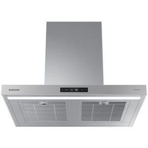 Samsung 30 in. Chimney Style Smart Range Hood with 4 Speed Settings, 630 CFM & 1 LED Light - Gray, , hires