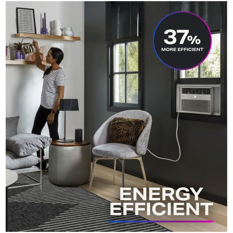 GE Profile 8,000 BTU 115V Smart Window Air Conditioner with Inverter, 3 Fan Speeds, Sleep Mode & Remote Control - White, , hires