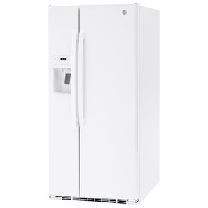 GE 33 in. 23 cu. ft. Side by Side Refrigerator with Ice & Water Dispenser - White, White, hires