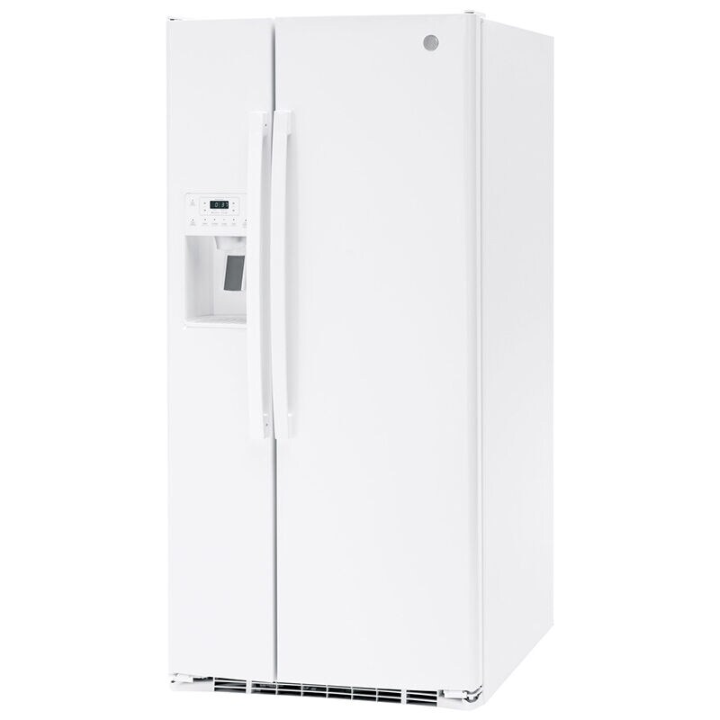 GE 33 in. 23 cu. ft. Side by Side Refrigerator with Ice & Water Dispenser - White, White, hires