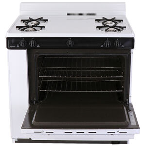 Premier 36 in. 3.9 cu. ft. Gas Range with Open Burners - White, , hires
