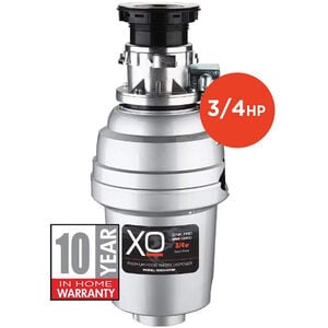 XO 3/4 HP Batch Feed Waste Disposer with 2500 RPM, Anti-Jam & Noise Reducing Insulation - Stainless Steel, , hires
