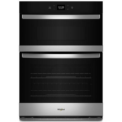 Whirlpool 30 in. 6.4 cu. ft. Electric Smart Oven/Microwave Combo Wall Oven with Standard Convection & Self Clean - Fingerprint Resistant Stainless Steel | WOEC5030LZ
