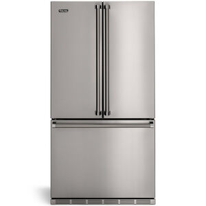 Viking 3-Series 36 in. 19.9 cu. ft. Counter Depth French Door Refrigerator with Internal Water Dispenser- Stainless Steel, , hires