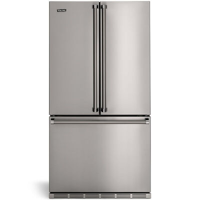 Viking 3-Series 36 in. 19.9 cu. ft. Counter Depth French Door Refrigerator with Internal Water Dispenser- Stainless Steel | RVFFR336SS
