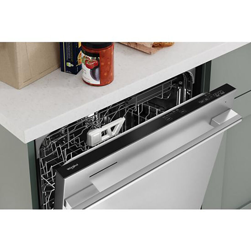 Whirlpool 24 in. Top Control Dishwasher with 41 dBa Sound Level & 3rd-Rack - Fingerprint Resistant Stainless, , hires
