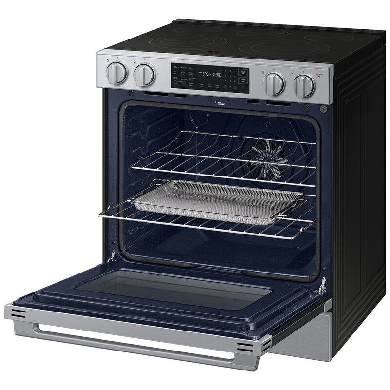 Samsung Bespoke 30 in. 6.3 cu. ft. Smart Air-Fry True European Convection Slide-In Electric Range with Radiant Burners - Stainless Steel, Stainless Steel, hires