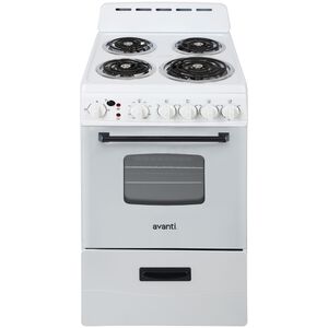 Avanti 20 in. 2.1 cu. ft. Electric Range with Coil Burners - White, , hires