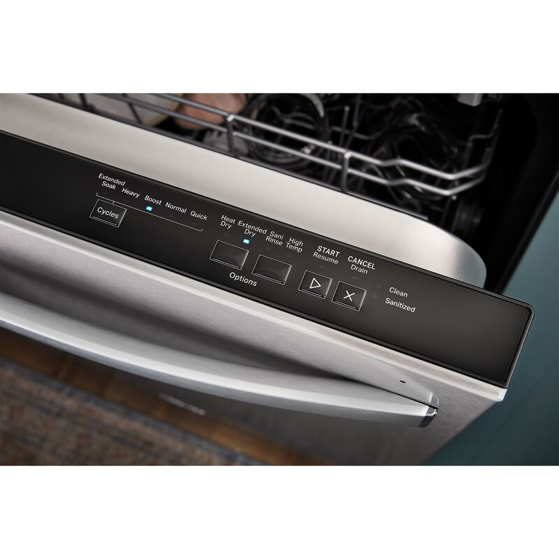 Whirlpool 24 in. Built-In Dishwasher with Top Control, 55 dBA Sound Level,  12 Place Settings, 4 Wash Cycles & Sanitize Cycle - Stainless Steel